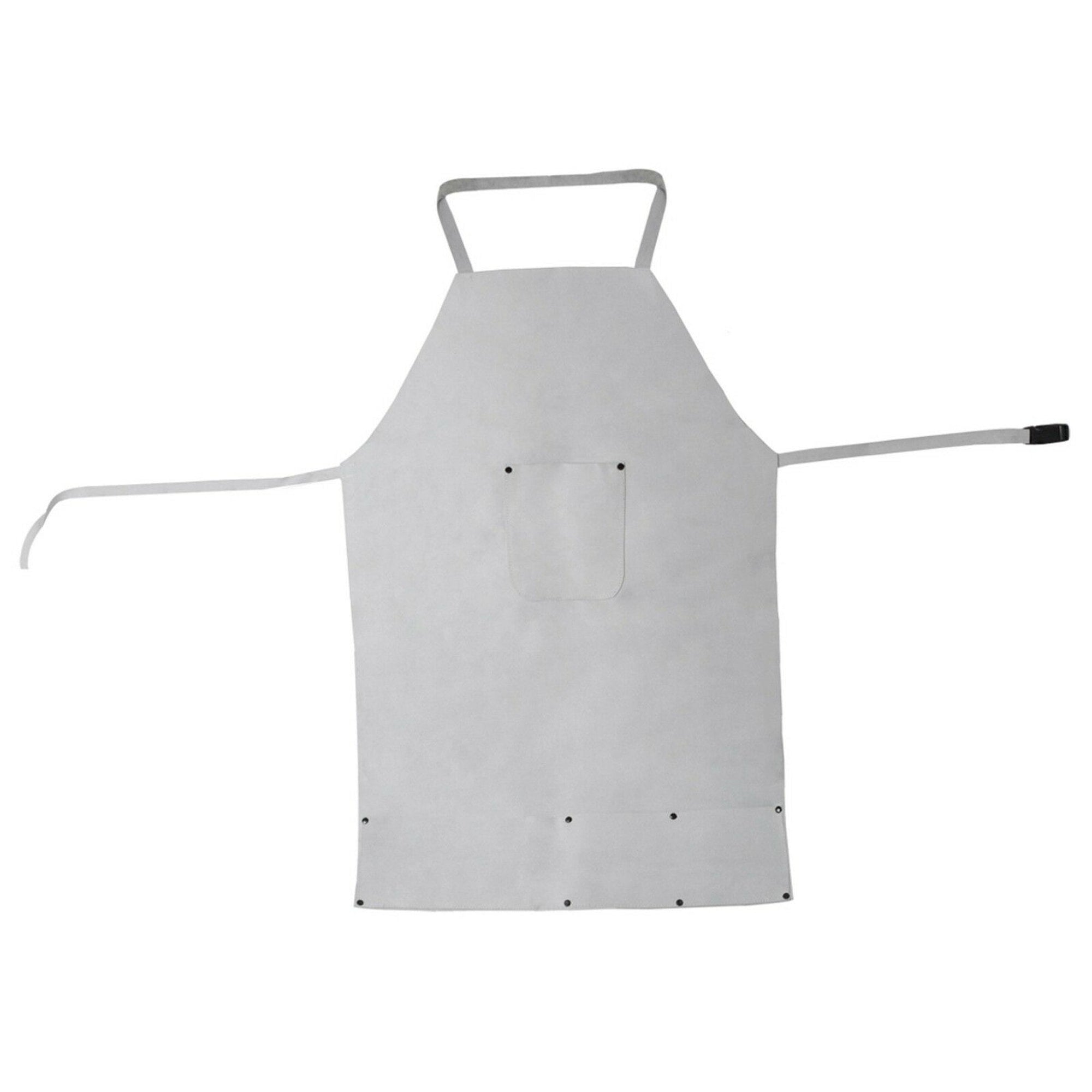 Split Cowhide Leather Workshop Apron, Heat-Resistant with Four Pockets, 914 x 610 mm