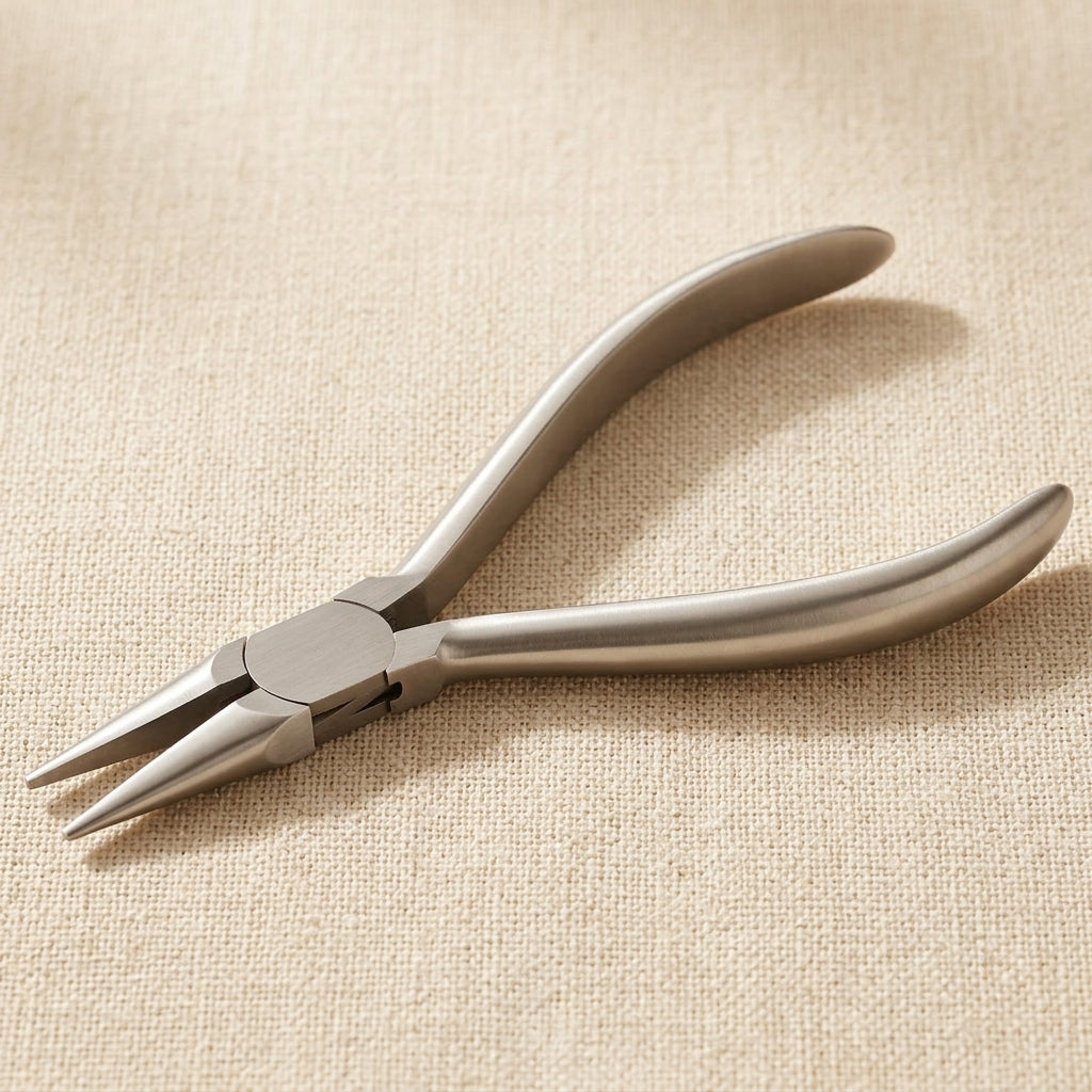 Conical jaw snipe nose pliers, 140mm polished stainless steel for jewellery making