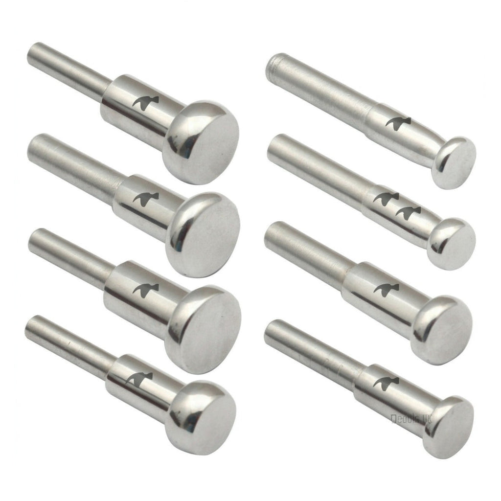 Micro Forming Set with 8 Stainless Steel Wheel Stakes and 4 Mandrels in Wooden Stand