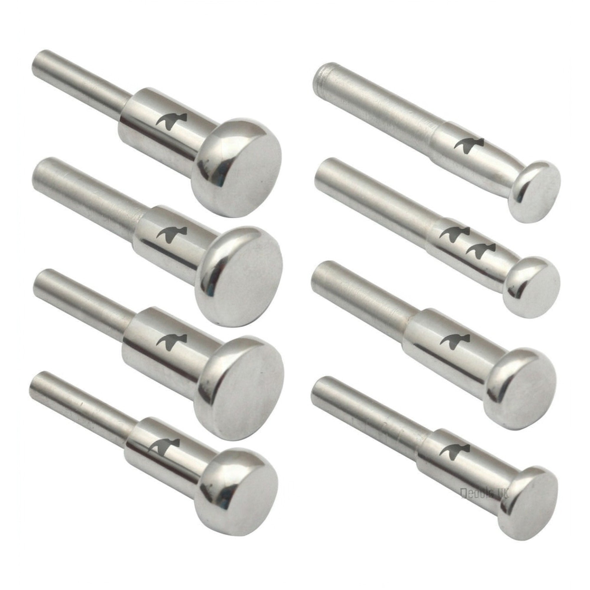 Micro Forming Set with 8 Stainless Steel Wheel Stakes and 4 Mandrels in Wooden Stand
