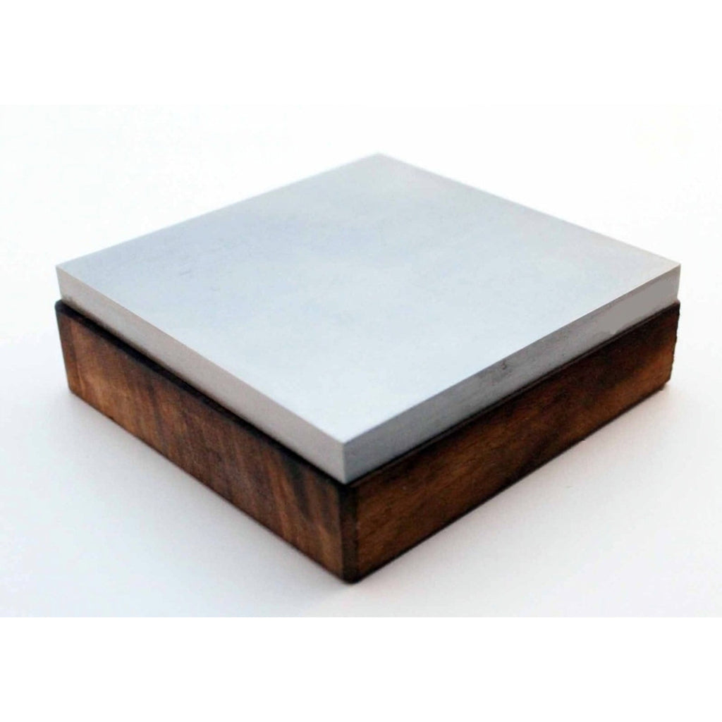Steel Bench Block on Hardwood Base, 76mm x 76mm (3 x 3 inch)