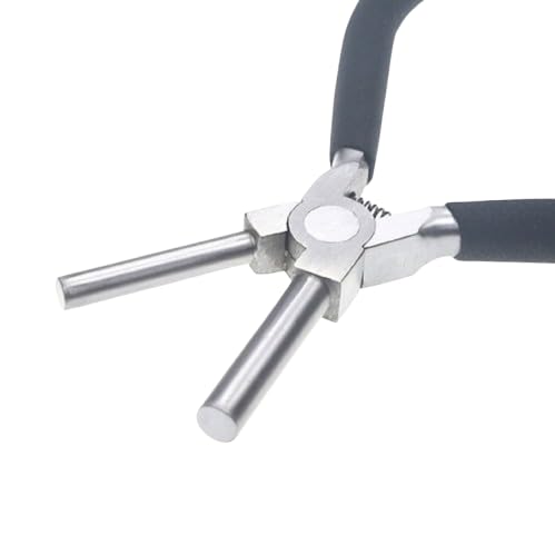 Close-up of the round looping jaws of the stainless steel jewellery making pliers