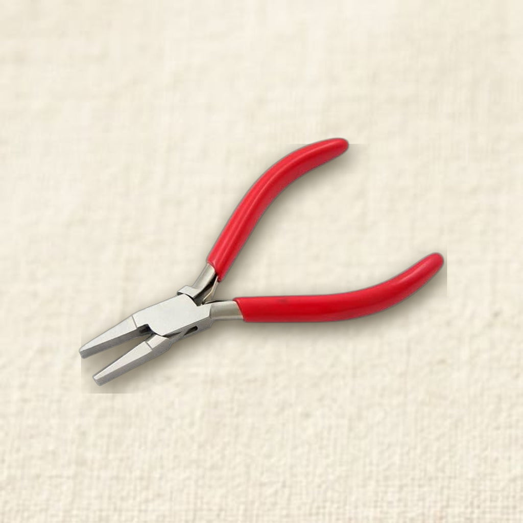5" Flat Half Round Nose Pliers for Jewellery Making, Beading and Forming, Non- Slip PVC Handles