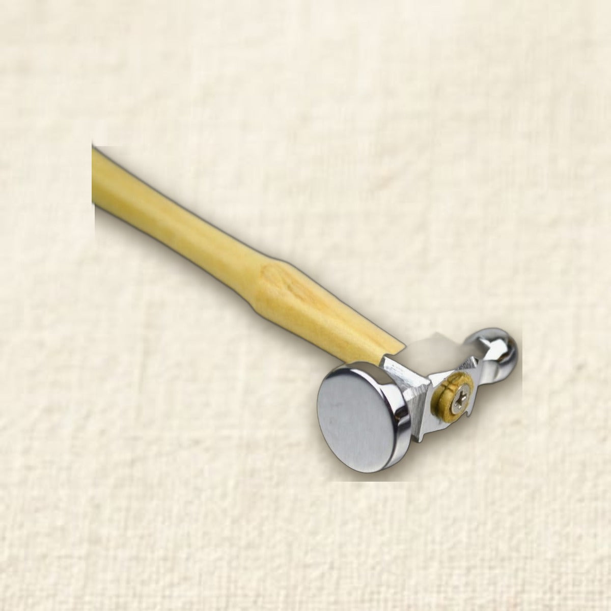 Jewellery Chasing Hammer with 25mm Flat Face, Wooden Handle, Silversmith Repousse Hobby Tool