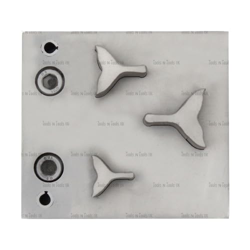 Close-up of the three sizes of Y-shaped steel disc cutters for jewellery stamping blanks