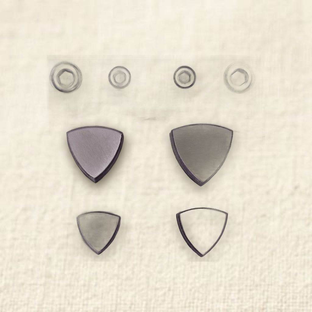 4 Punch Curvilinear Triangle Steel Disc Cutter Set, 4 Sizes 15-22 mm, Jewellery And Crafts Making