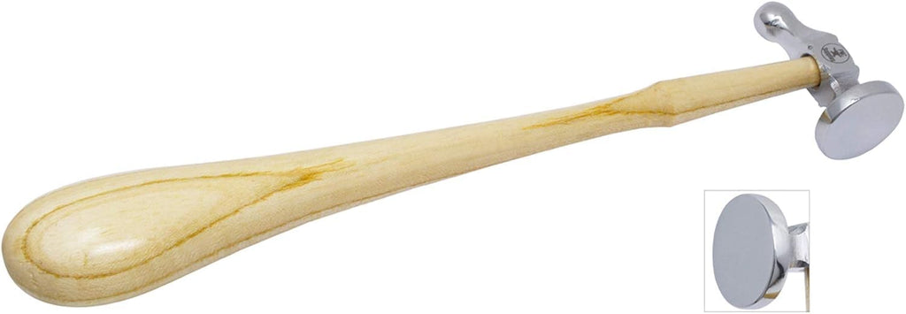 32mm German style chasing hammer with wooden handle, for metal shaping and repousse work