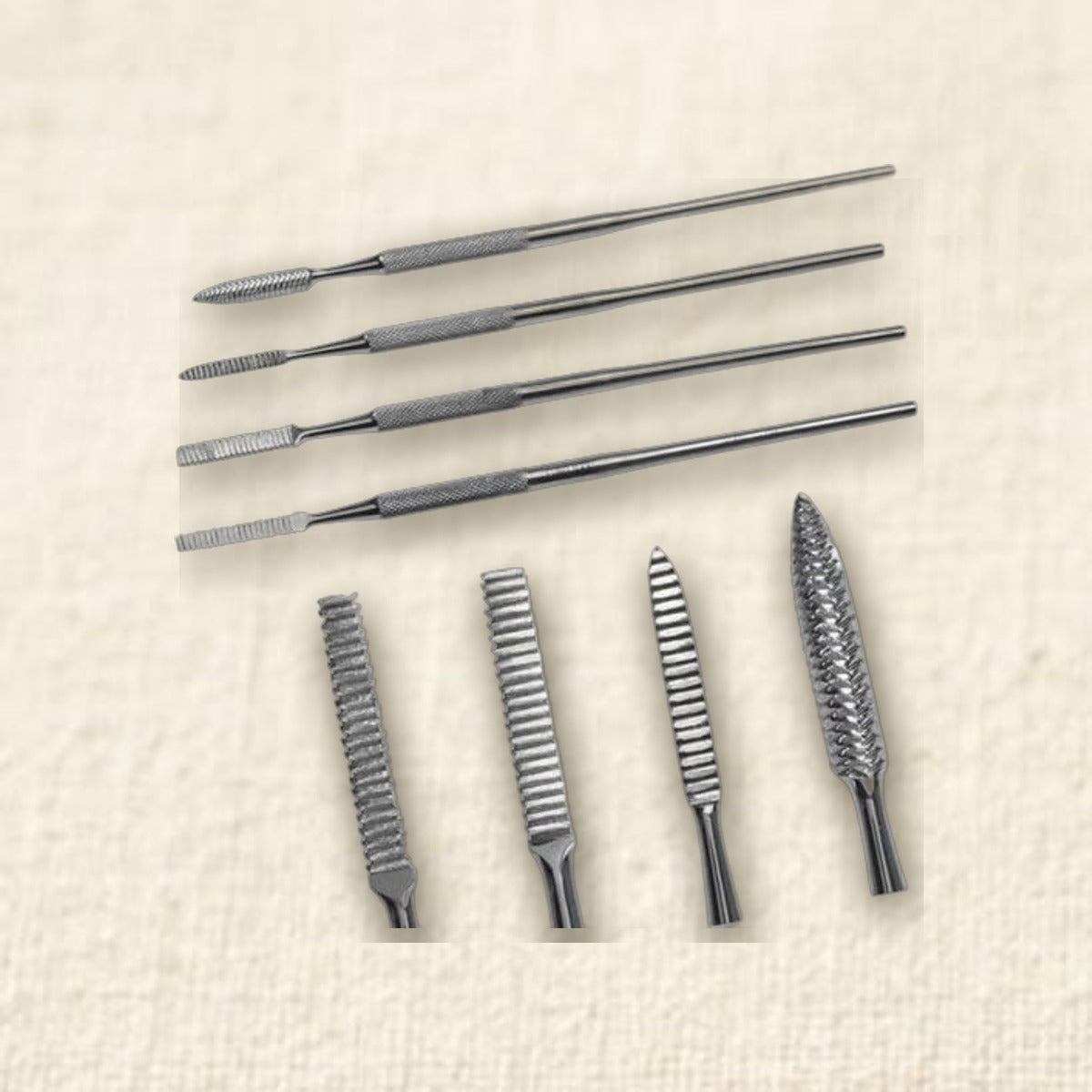 Professional Wax Carving File Set, 4-Piece Stainless Steel Jewellery Making Tools, Precision Casting Files for Crafting 