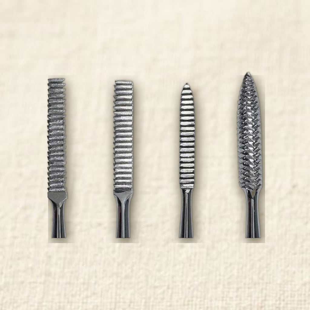 Professional Wax Carving File Set, 4-Piece Stainless Steel Jewellery Making Tools, Precision Casting Files for Crafting 