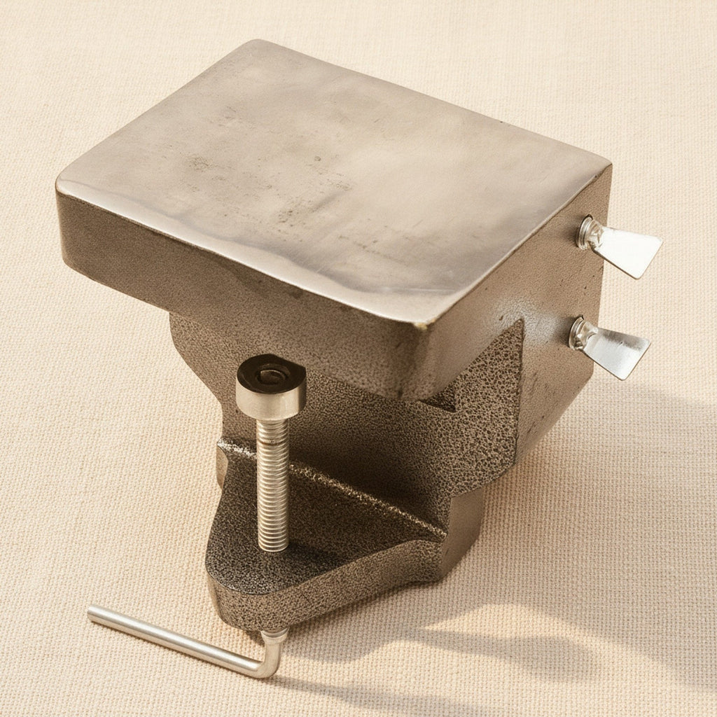 Combination Bench Anvil & Pin Holder with Hardwood V-Slot Pin, 50mm Clamp