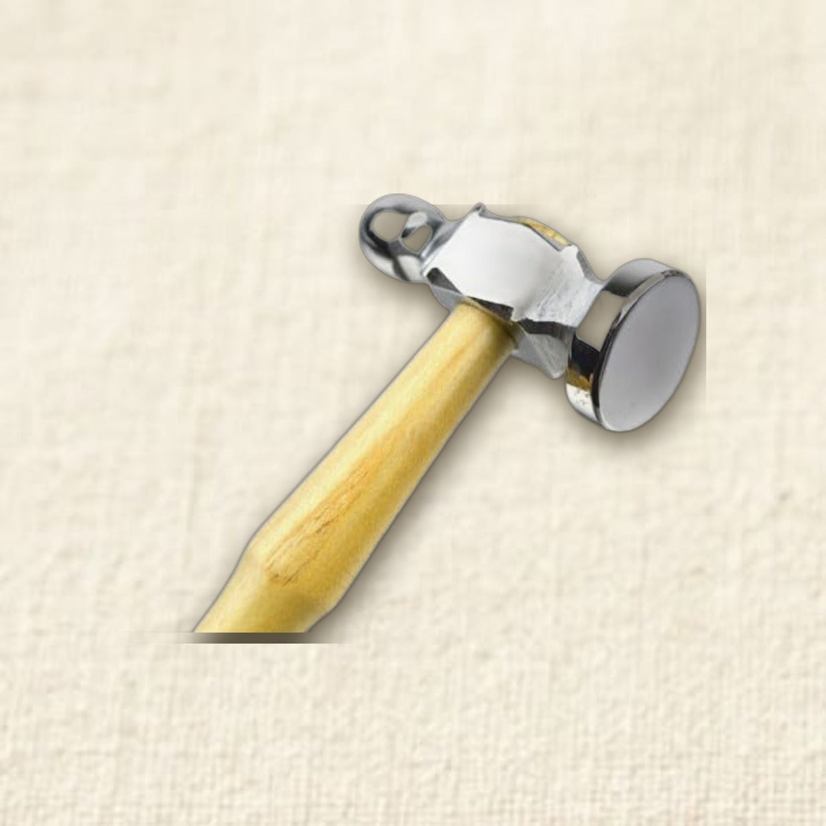 Jewellery Chasing Hammer with 25mm Flat Face, Wooden Handle, Silversmith Repousse Hobby Tool