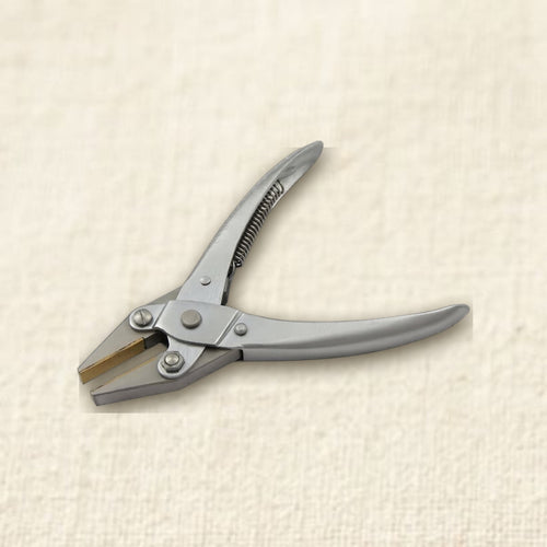 5.5 Inch Heavy Duty Parallel Action Flat Nose Pliers with Smooth Brass Jaws, for Jewellery Making and Wire Work
