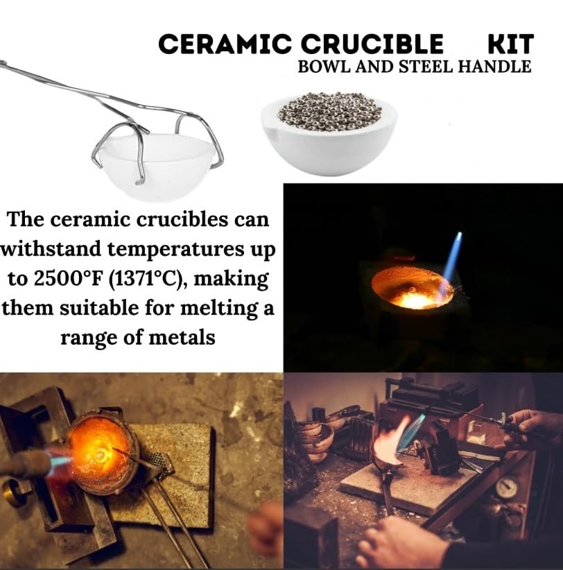 Close-up of the crucible dish's interior showing its smooth, heat-resistant surface for metal melting.