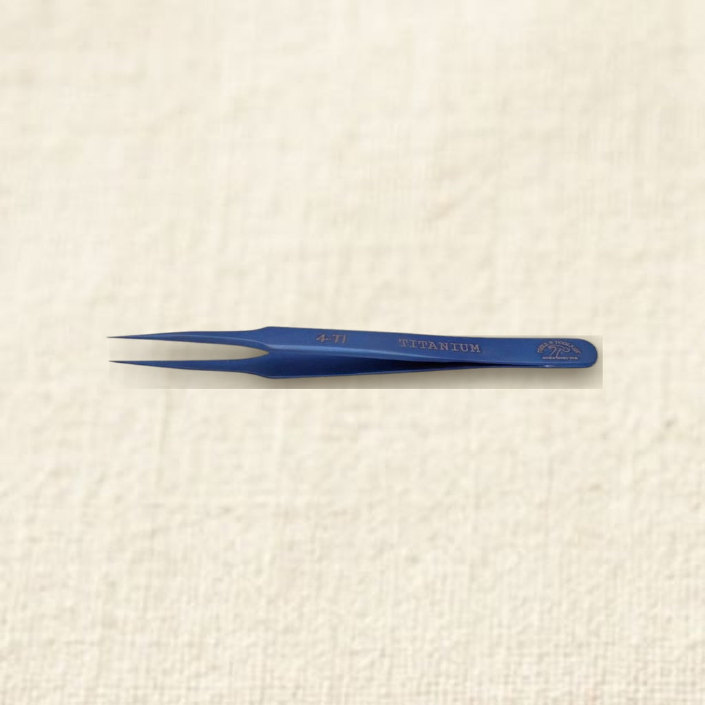 4-Ti, Titanium Anti-Magnetic Precision Tweezers, 120 mm, Professional Watch and Jewellery Repair Tool
