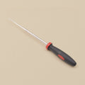 Steel knotting awl with black and red ergonomic handle, 5 inch