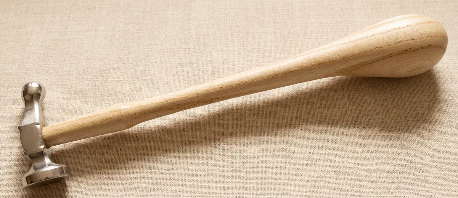 German style 22mm bow face ball peen hammer with wood handle for silversmithing