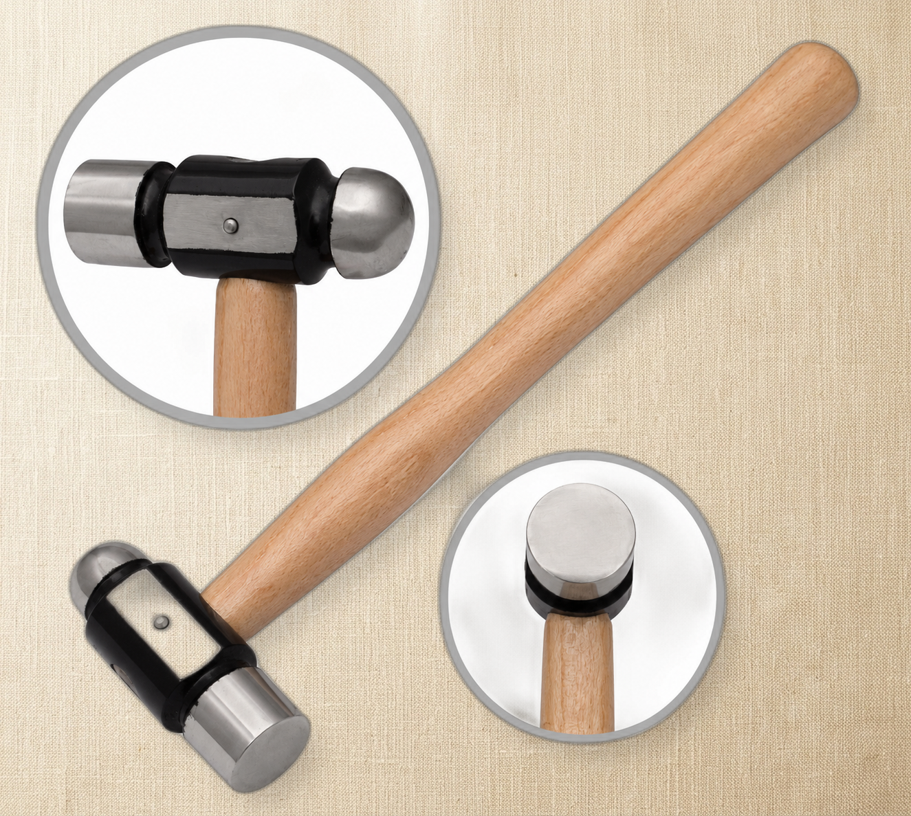 8oz ball peen hammer with wooden handle for metalworking and jewellery crafting