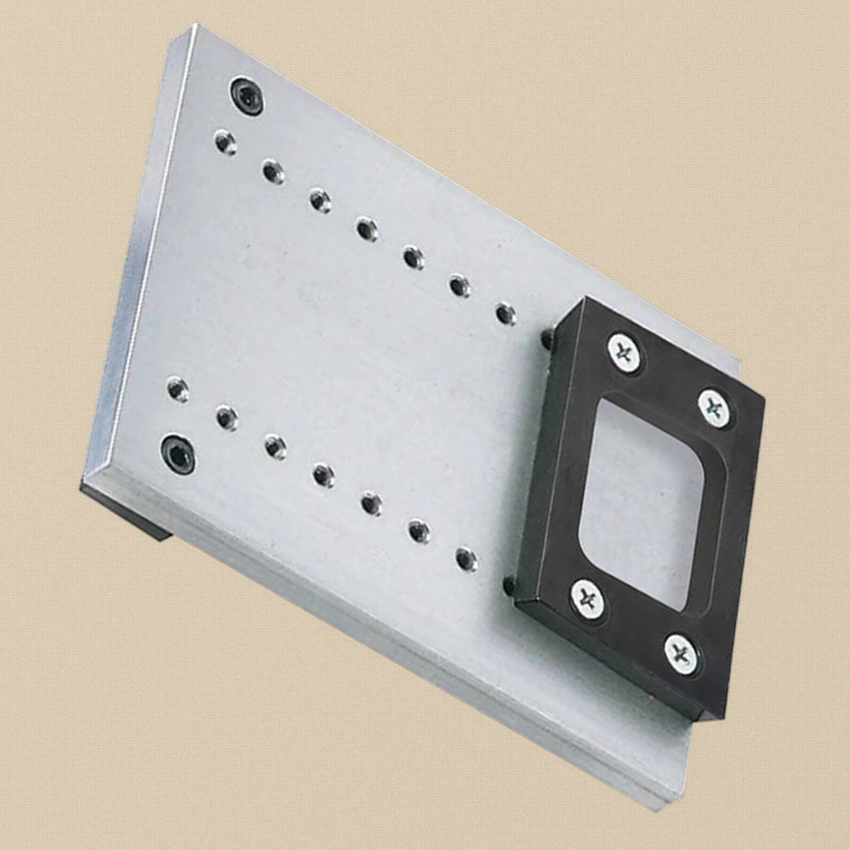 Mounting plate and bracket kit from the side