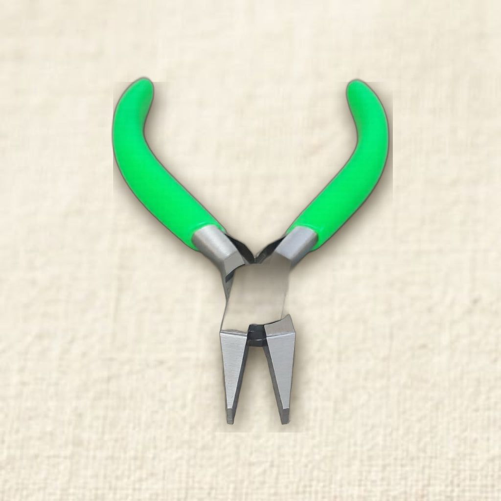 Short/ Small Flat Nose Pliers for Jewellery Making, PVC Handle, 125mm, Smooth Jaw Pliers for Beading and Crafts