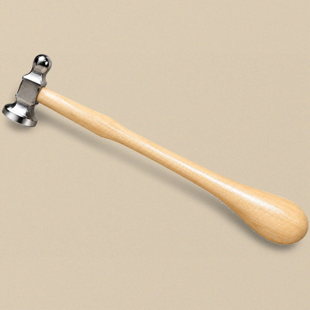 Chasing hammer with alloy steel head and hickory wood handle
