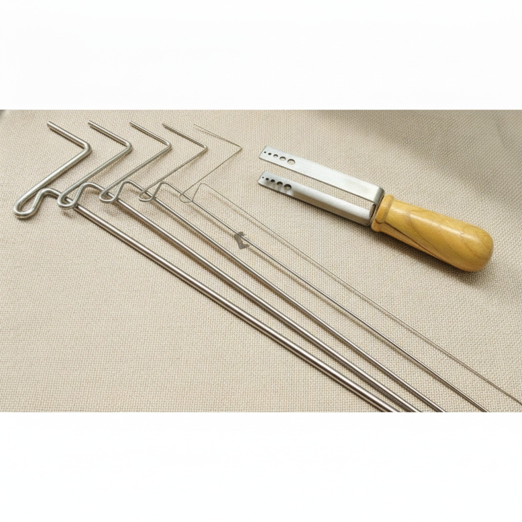 Manual Wire Coiling Tool with 5 Spindles (1mm to 5mm) and Wooden Handle
