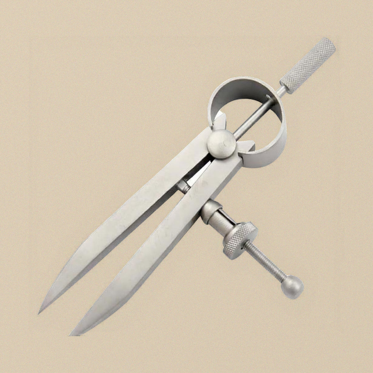 Stainless steel spring divider compass caliper, 3 inch, with knurled adjusting nut