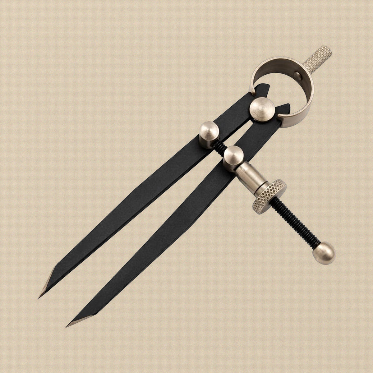 Carbon steel caliper dividers, 3 inch, with spring bow and fine adjustment screw