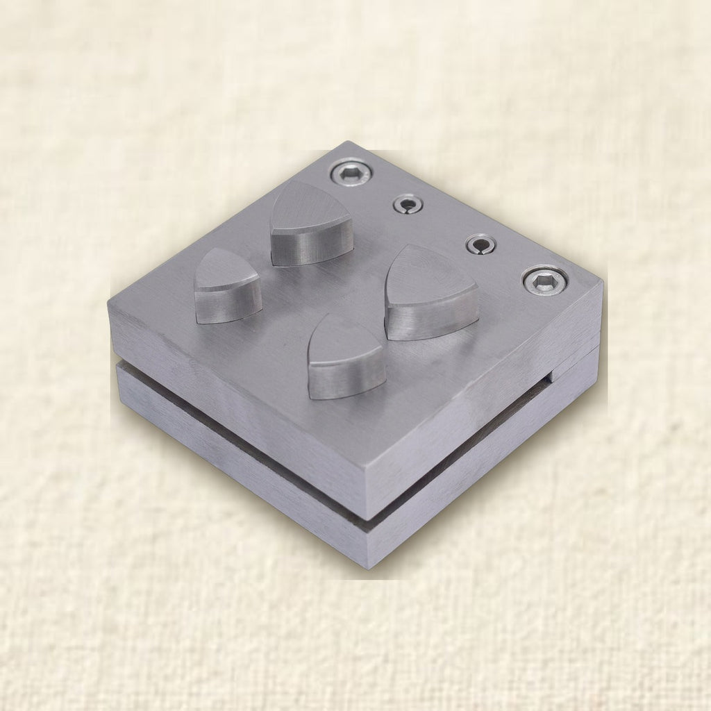 4 Punch Curvilinear Triangle Steel Disc Cutter Set, 4 Sizes 15-22 mm, Jewellery And Crafts Making