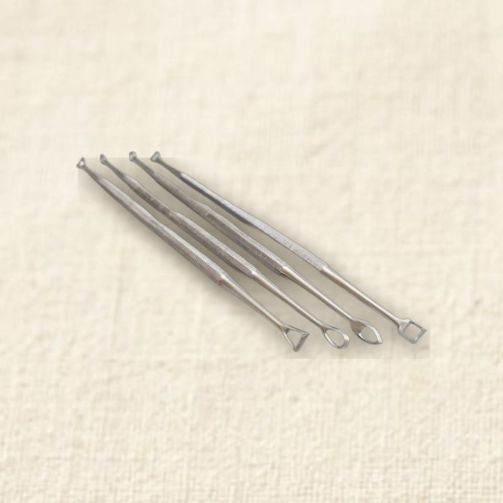 Professional 4 Pieces Double-Ended Wax Carving Tools Set, Stainless Steel Probes Carvers and Picks for Jewellery, Clay A