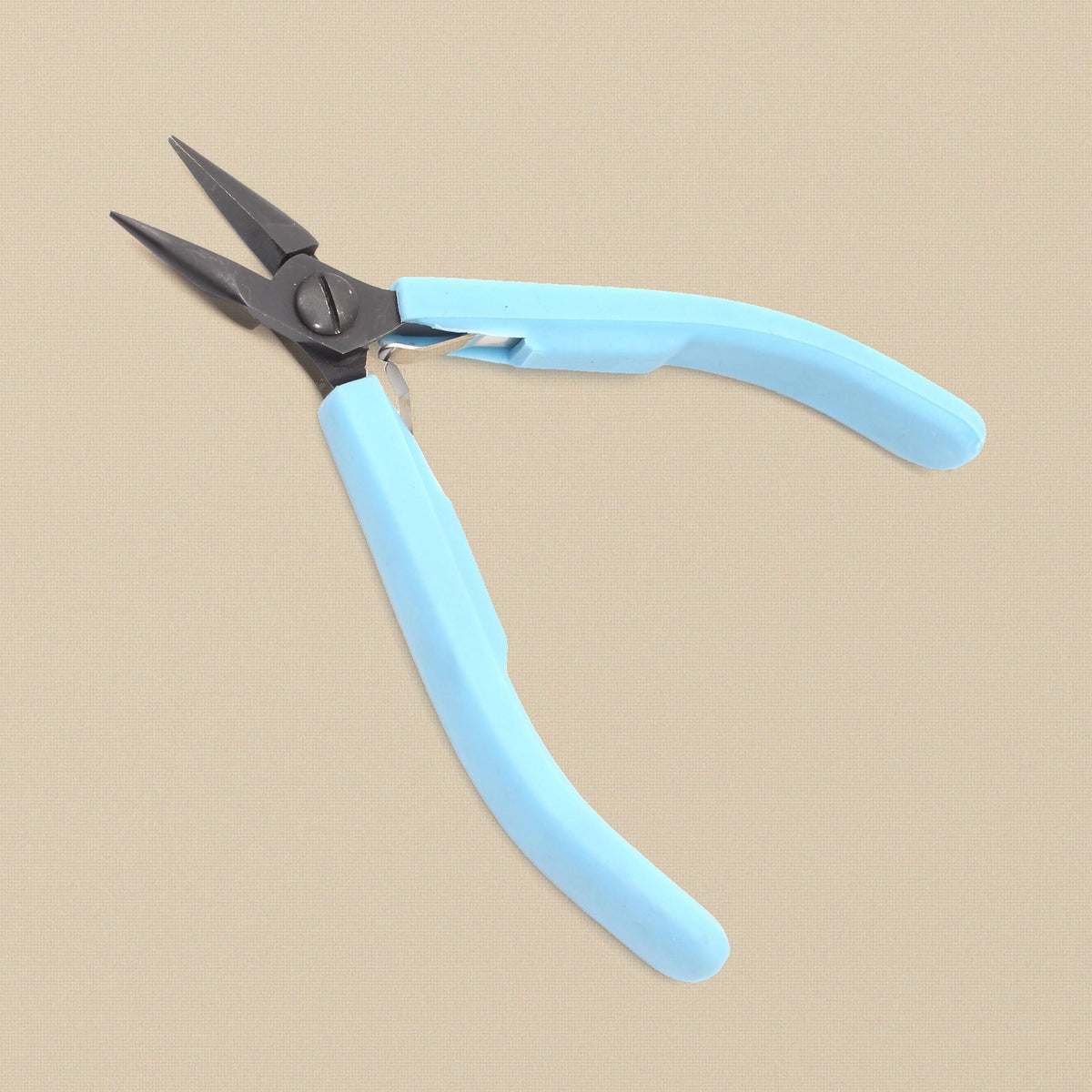 Economy chain nose pliers with light blue handles, 120 mm