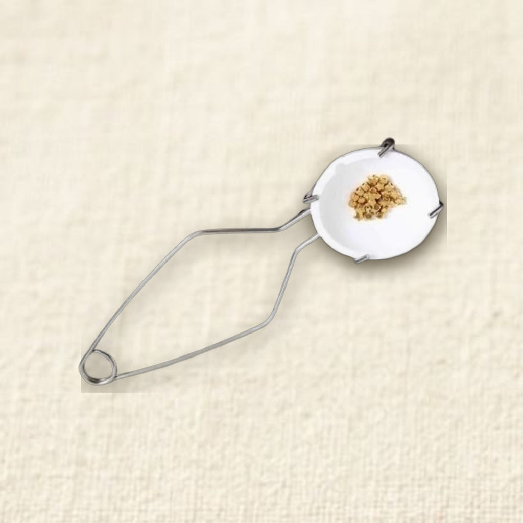 3-Inch Jewellery Casting Crucible Dish with Stainless Steel Whip Tongs Set, Metal Melting Equipment for Gold, Silver, Co