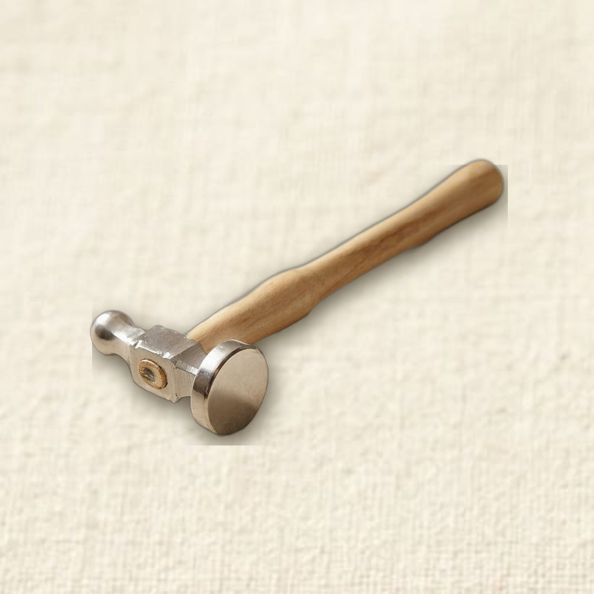 25mm German Style Bow Face Chasing Hammer, Ball Peen Planishing Repousse Metal Work Tool with Wooden Handle