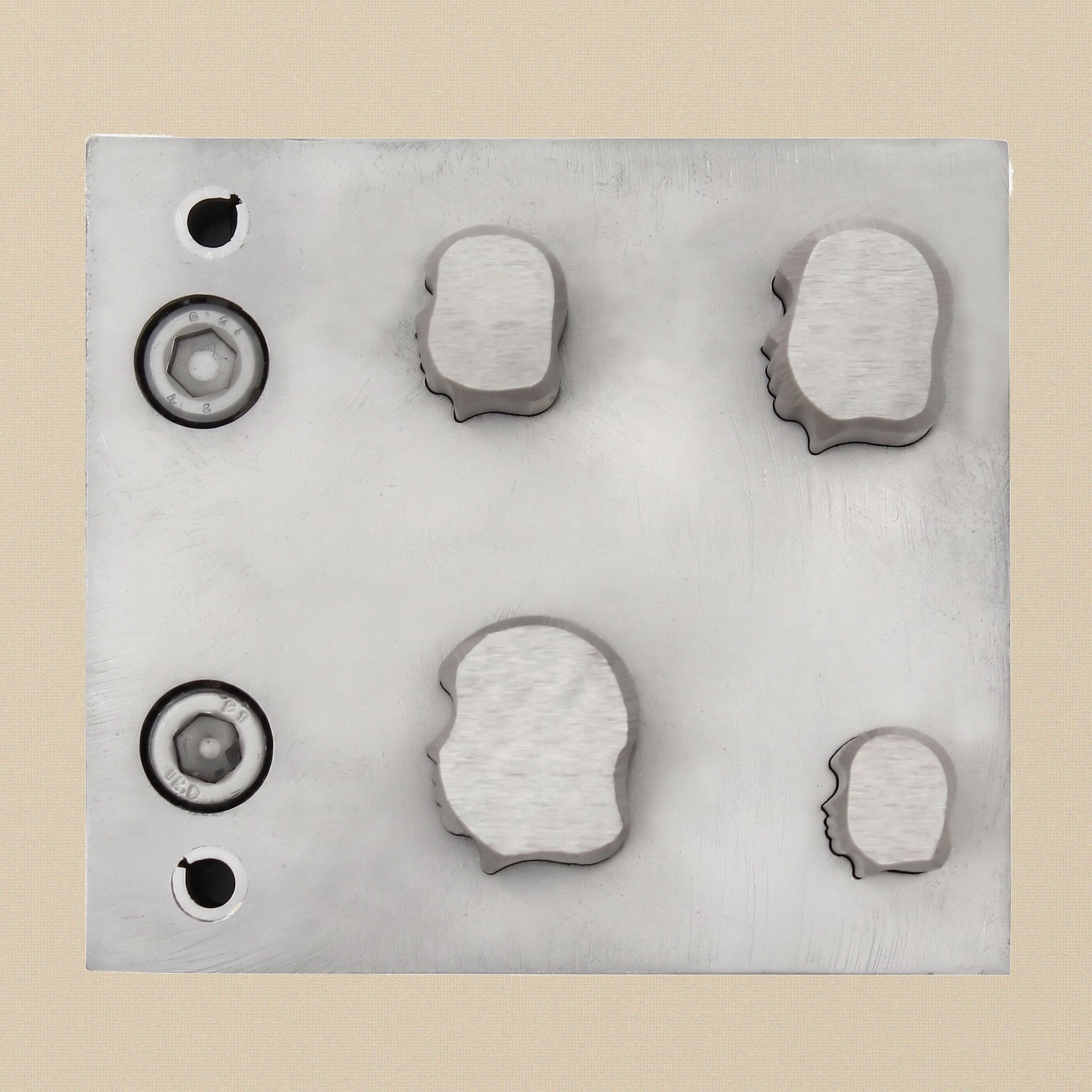 Cameo Head Steel Disc Cutter Set, 4 Punches, 9-21 mm, Jewellery Making Tool