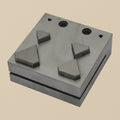 Hardened steel diamond disc cutter set with four punches arranged on a white background.