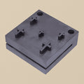 Hardened steel disc cutter set for Christian Cross shapes, showing the die block and five punches.