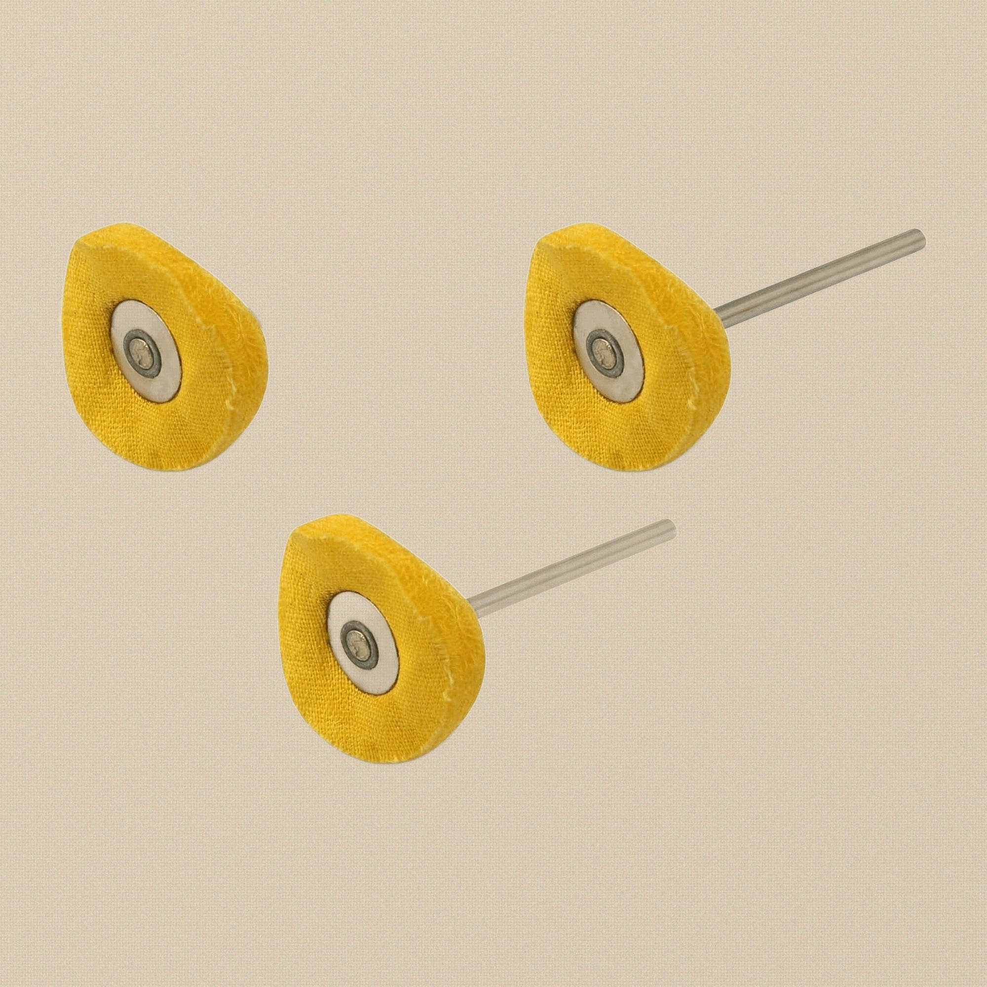 Yellow Cloth Polishing Wheel Buffing Pad, 25 mm, 2.35 mm Mandrel, for Rotary Tools
