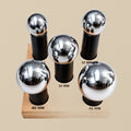 Dapping & Doming Punch Set, 5-Piece, 28–45 mm, with Wooden Stand, for Metal Forming