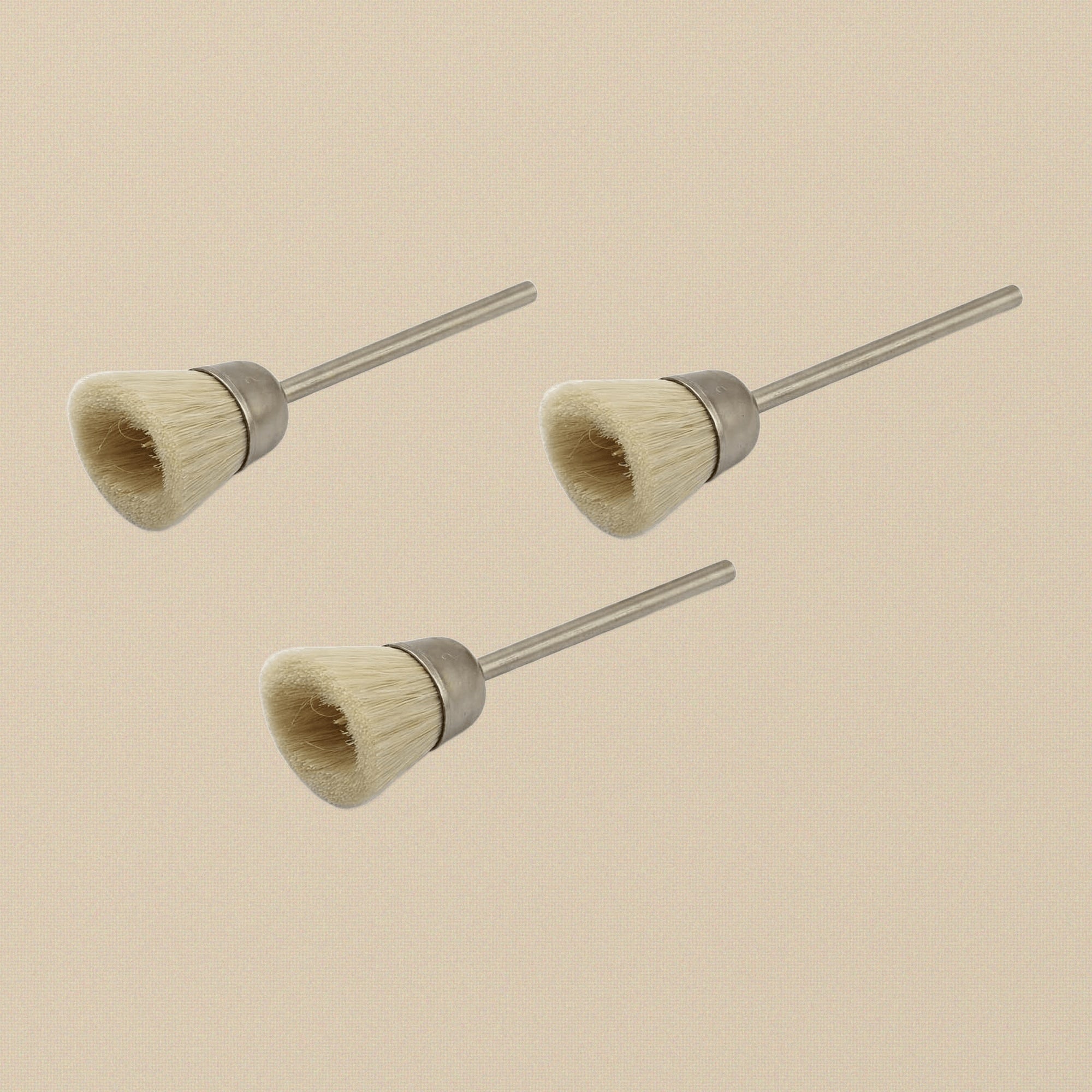Bristle Cup Brushes for Rotary Tools, Stiff Bristle, 3/32 inch Shank