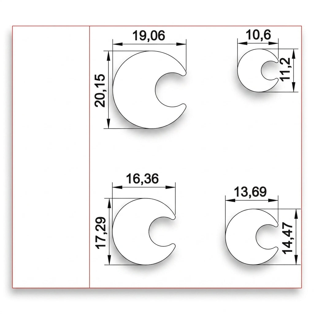 Crescent Moon Steel Disc Cutter Set, 4 Punches, 10-21 mm, Jewellery Making Tool | Disc Cutter Set | Toolsmith Ltd UK