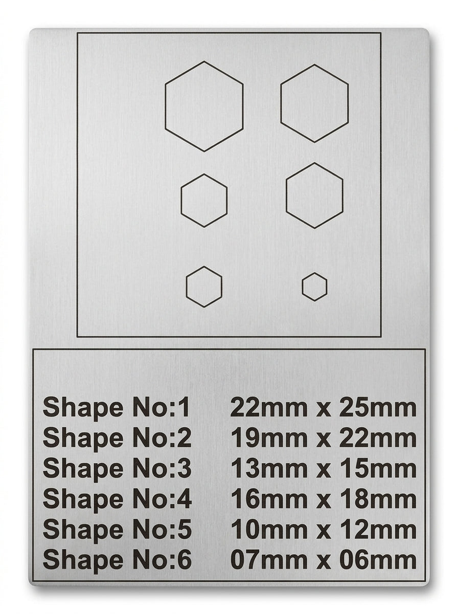 Side view of the 76mm square steel die block, showing its thickness.