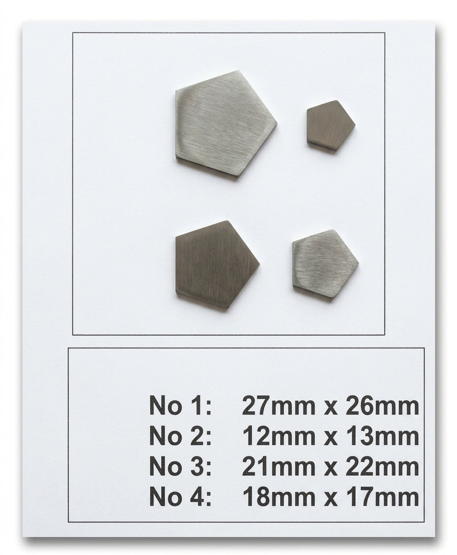 A single pentagon punch inserted into the die block, ready for use.
