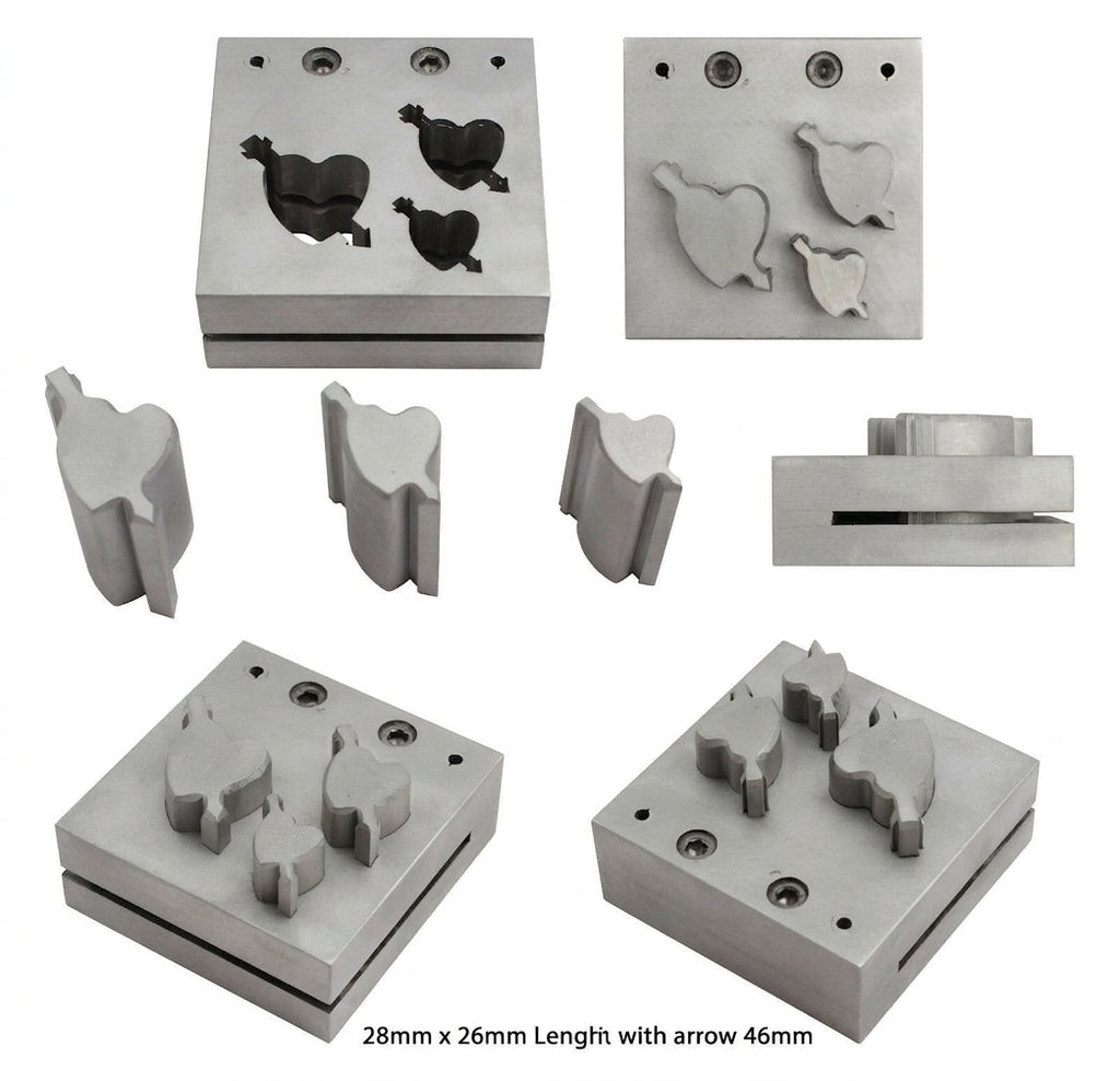 Heart with Arrow Steel Disc Cutter Set, 3 Punches, 21-35 mm, Jewellery Making Tool | Disc Cutter Set | Toolsmith Ltd UK
