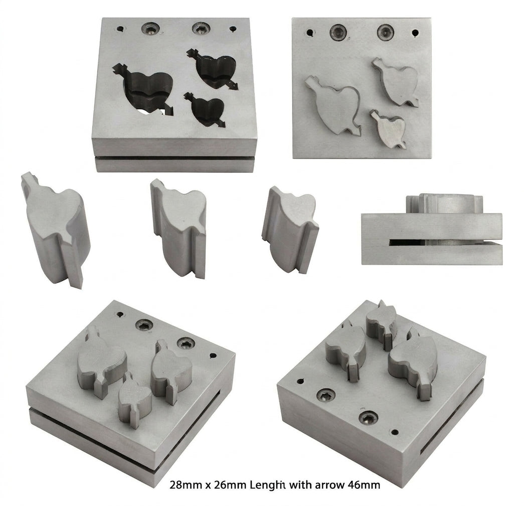 Heart with Arrow Steel Disc Cutter Set, 3 Punches, 21-35 mm, Jewellery Making Tool | Disc Cutter Set | Toolsmith Ltd UK