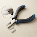 Ergonomic 5-inch steel pliers with blue and black handles for jewellery making.