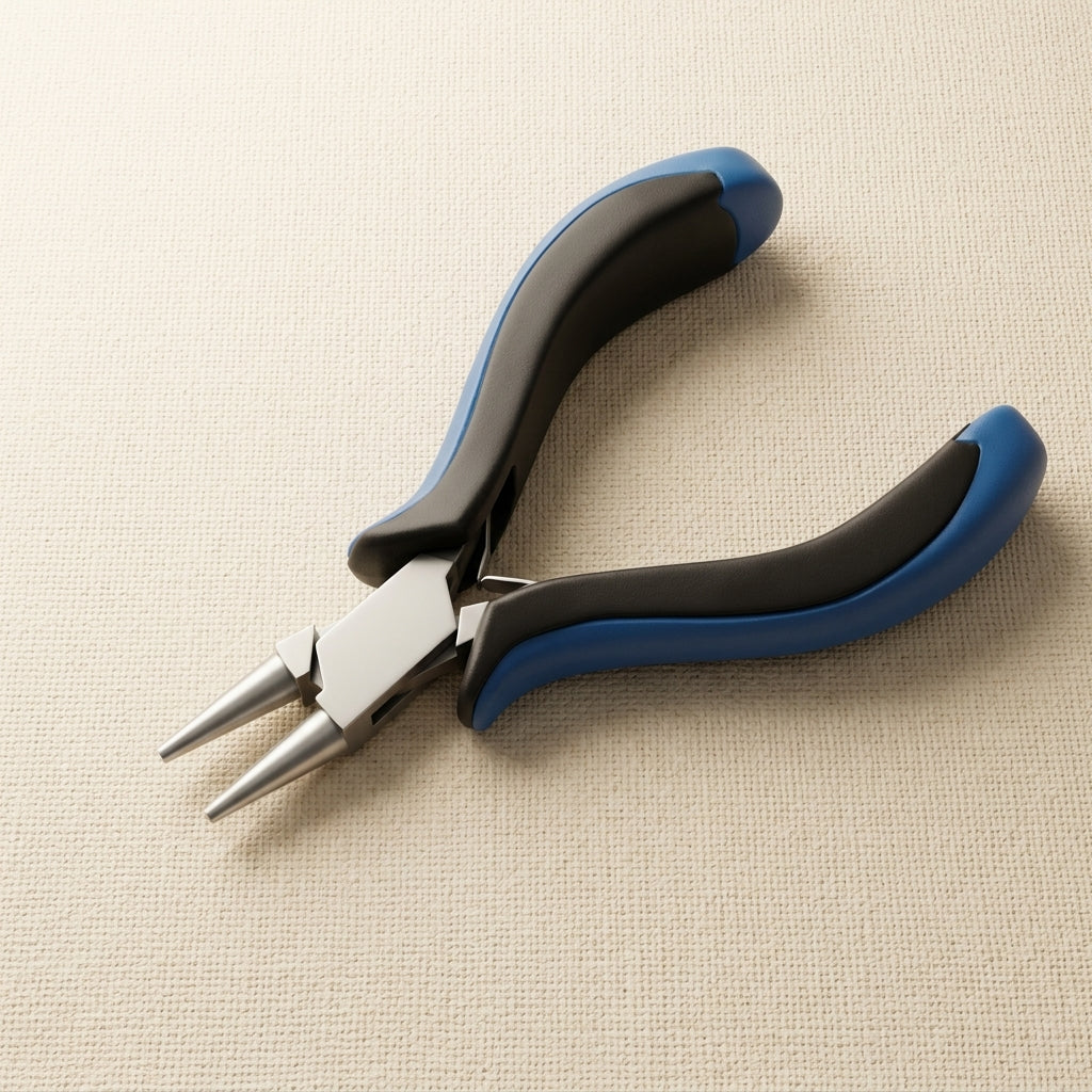 Ergonomic round nose pliers, double nylon jaw, 5 inch stainless steel jewellery making tool