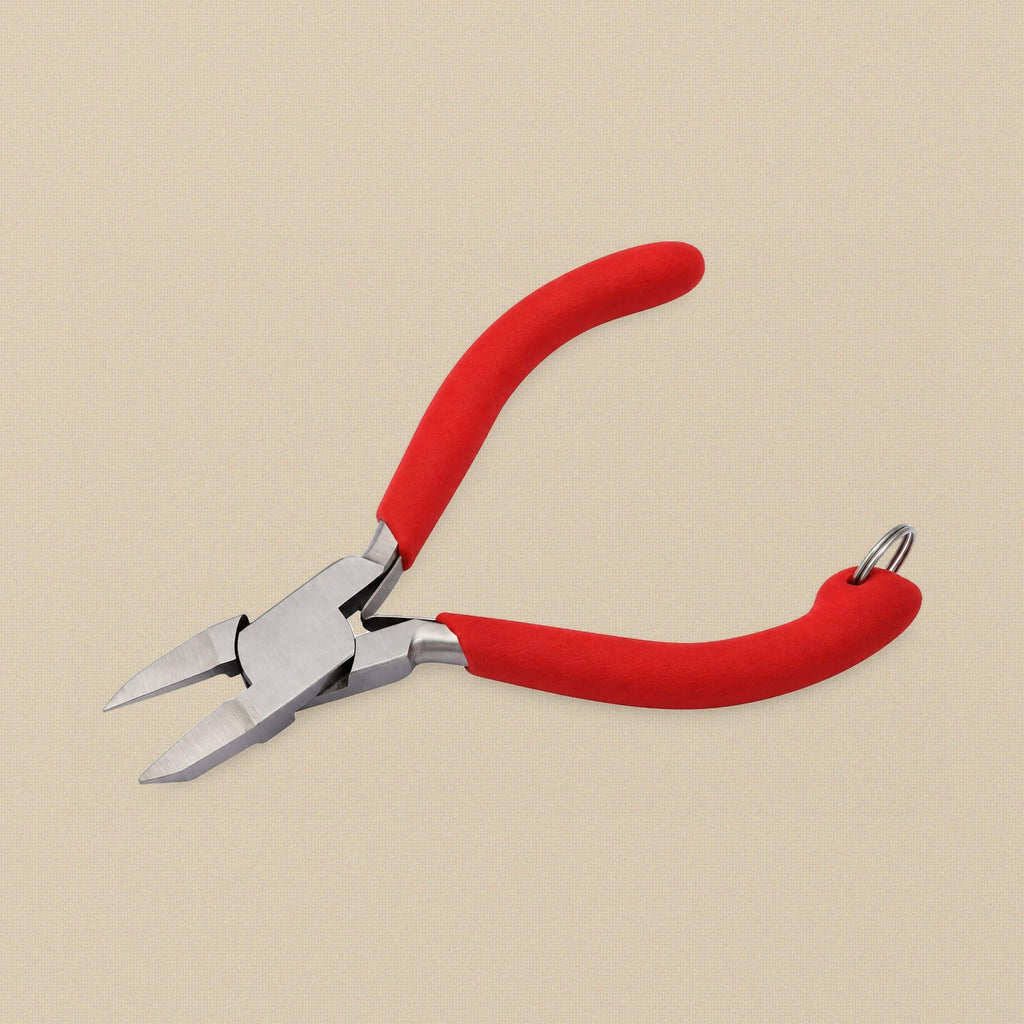 Side cutters with red grips and a hook-holding notch, 115 mm