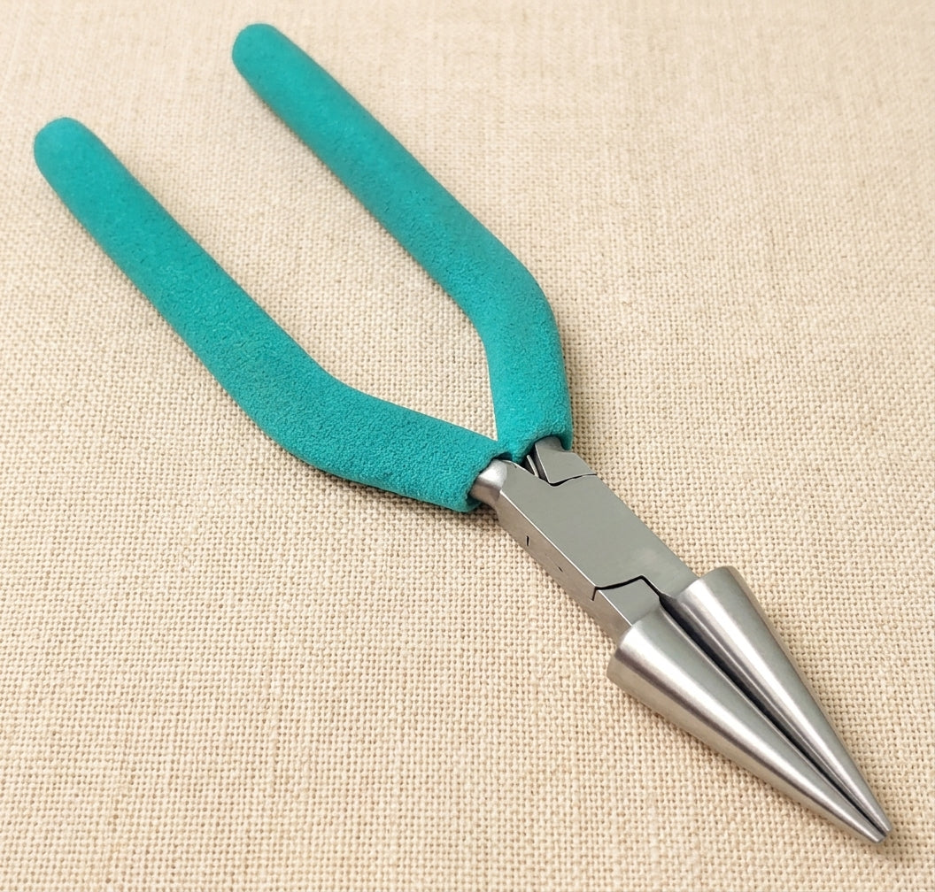 Large tapered round nose pliers for jewellery making, 10-2mm, stainless steel looping tool