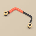 Miniature jewellers saw frame in orange and black with brass thumb nuts