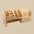 Wooden Bench-Top Jewellery Tool Organiser — Storage Drawers & Compartments