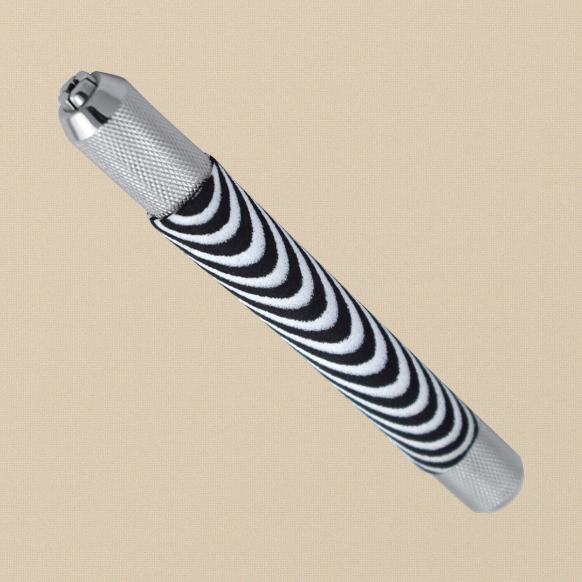 Bead reamer handle with zebra grip and knurled collet